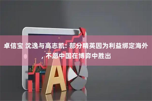 卓信宝 沈逸与高志凯: 部分精英因为利益绑定海外, 不愿中国在博弈中胜出
